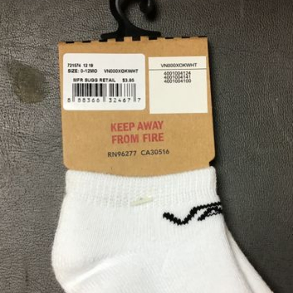 VANS Infant Classic Terry Black Non-Skid Socks NWT-Lot of 12 pairs - Picture 4 of 4